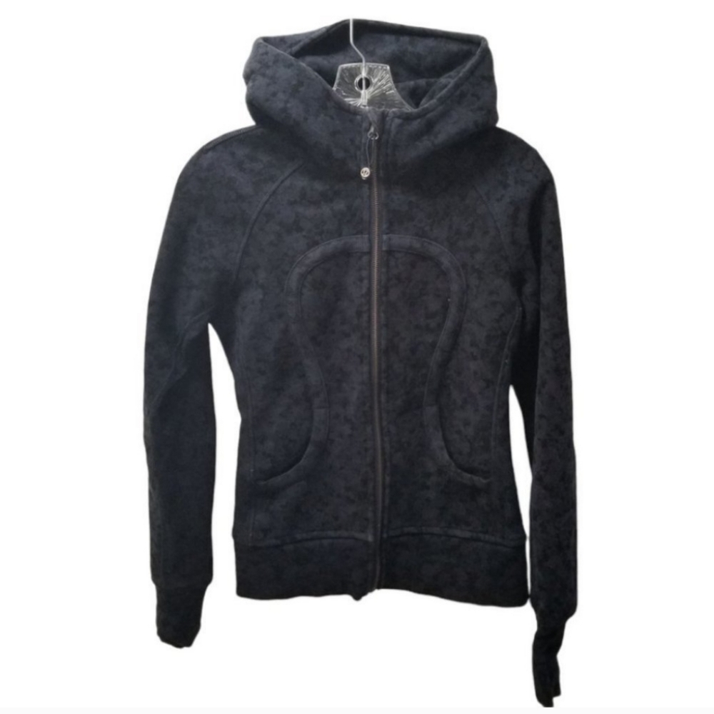 Lululemon black purple navy scuba zip up size 4